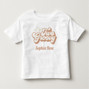 T-shirt Pour Les Tous Petits Deux Super fille retro les années 70 fille d'anniv