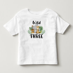 T-shirt Pour Les Tous Petits Deux Wild 3Anniversaire Jungle Safari mignon