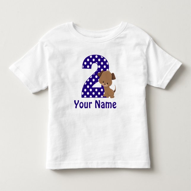 T-shirt Pour Les Tous Petits Deuxième anniversaire garçon Chien chiot (Devant)