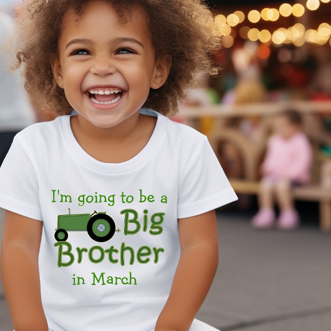 T-shirt Pour Les Tous Petits Devenir Big Brother Tractor Personnalisé (Créateur téléchargé)