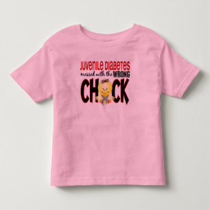T-shirt Pour Les Tous Petits Diabète de type 1 sali avec le poussin faux