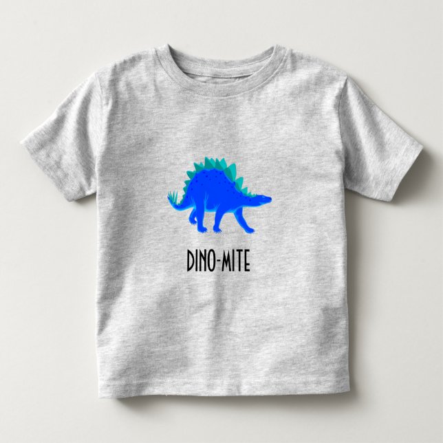 T-shirt Pour Les Tous Petits DINO-MITE !  Dinosaure bleu (Stegosaurus), (Devant)