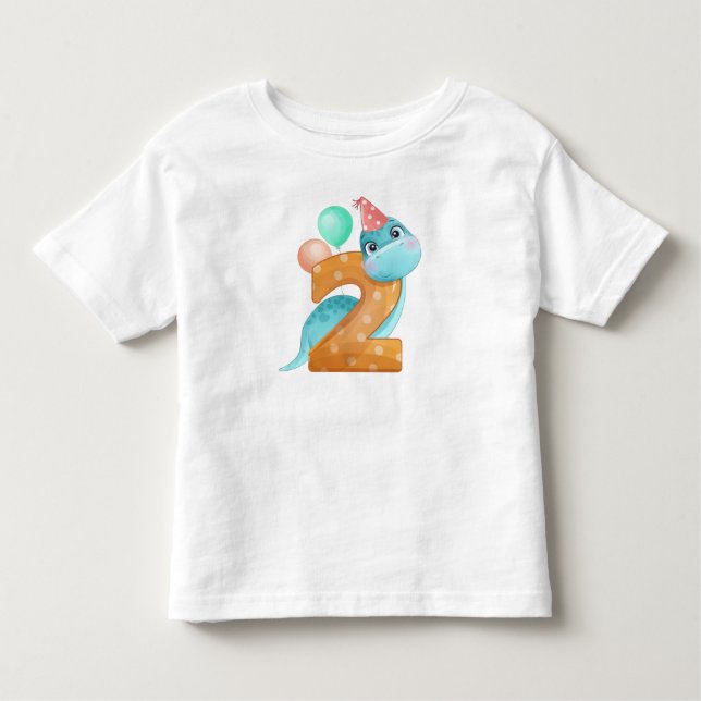 T-shirt Pour Les Tous Petits Dinosaur 2e anniversaire (Devant)
