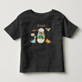 T-shirt Pour Les Tous Petits Dinosaur Anniversaire Toddler - Nom personnalisé
