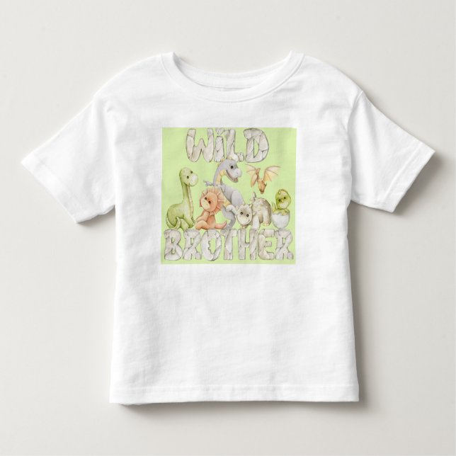 T-shirt Pour Les Tous Petits Dinosaur "frère sauvage" (Devant)