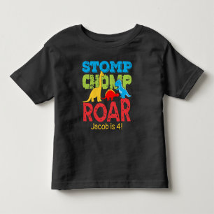 T-shirt Pour Les Tous Petits Dinosaur Stomp Chomp Roar Anniversaire Garçon