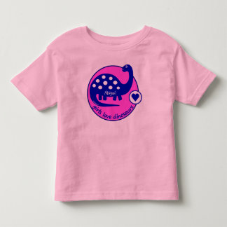 T-shirt Pour Les Tous Petits Dinosaure Belle Filles Roses Claires | Dino
