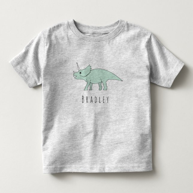 T-shirt Pour Les Tous Petits Dinosaure du doodle de poule Tricératops Dinosaur (Devant)