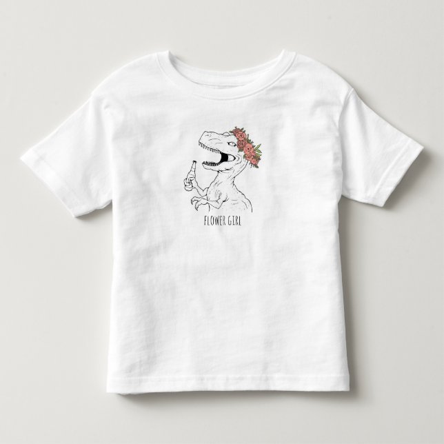 T-shirt Pour Les Tous Petits Dinosaure Flower Girl (Devant)
