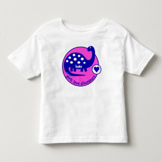 T-shirt Pour Les Tous Petits Dinosaure rose lumineux personnalisable mignon