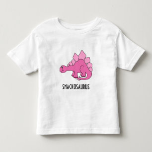 T-shirt Pour Les Tous Petits Dinosaure rose mignon ; Snackosaurus