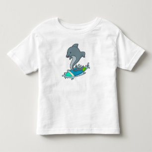 T-shirt Pour Les Tous Petits Dolpin comme Surfer avec Surfer