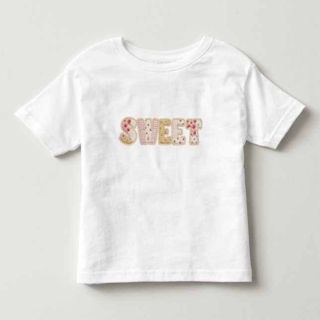 T-shirt Pour Les Tous Petits Doux motif d'été patchwork de fraises brodées (Devant)