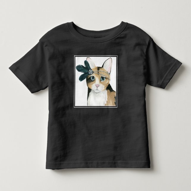 T-shirt Pour Les Tous Petits Downton Cat | Bejeweled With Feathers (Devant)