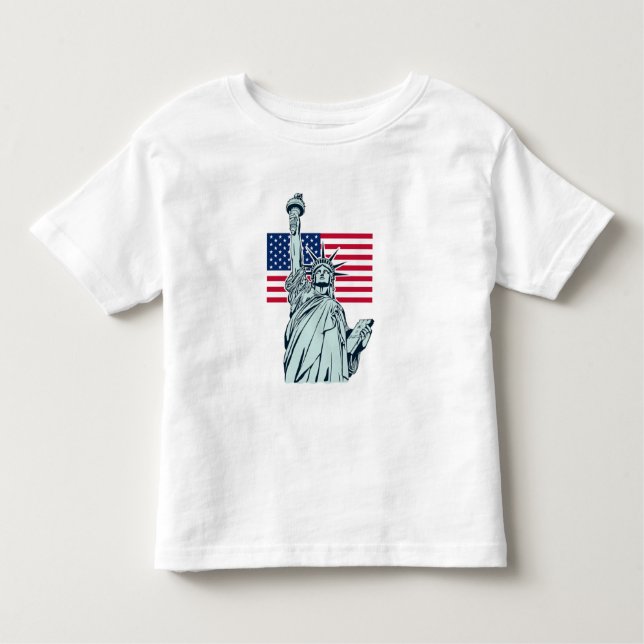 T-shirt Pour Les Tous Petits Drapeau américain avec la Liberté     (Devant)