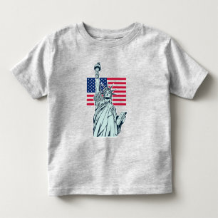 T-shirt Pour Les Tous Petits Drapeau américain avec Lady Liberty  