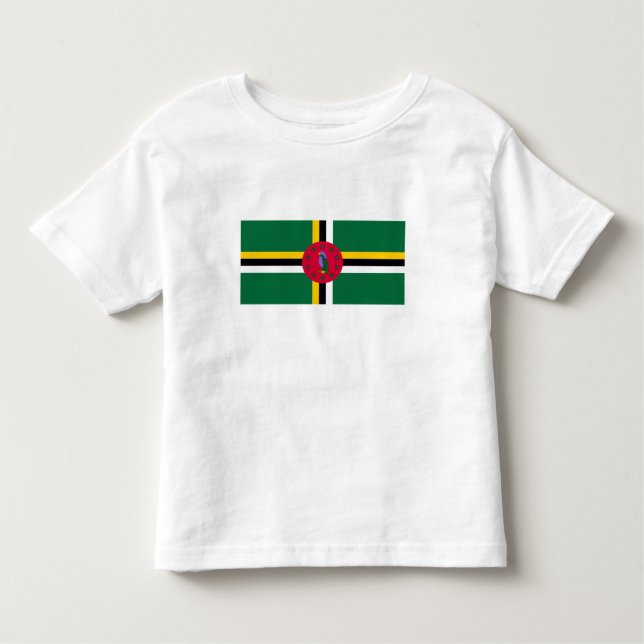 T-shirt Pour Les Tous Petits Drapeau de la Dominique (Devant)