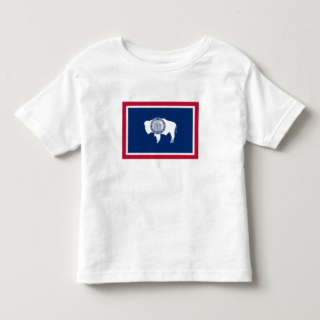 T-shirt Pour Les Tous Petits Drapeau de l'État du Wyoming (Devant)