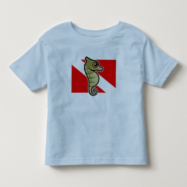 T-shirt Pour Les Tous Petits Drapeau De Plongée De Seahorse (Devant)