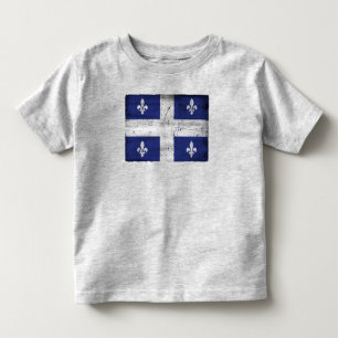 T-shirt Pour Les Tous Petits Drapeau du Québec style grunge érodé