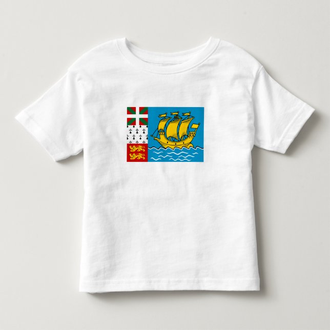 T-shirt Pour Les Tous Petits Drapeau Saint-Pierre-et-Miquelon (Devant)