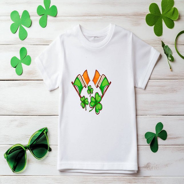 T-shirt Pour Les Tous Petits Drapeaux Et Shamocs Irlandais (Créateur téléchargé)