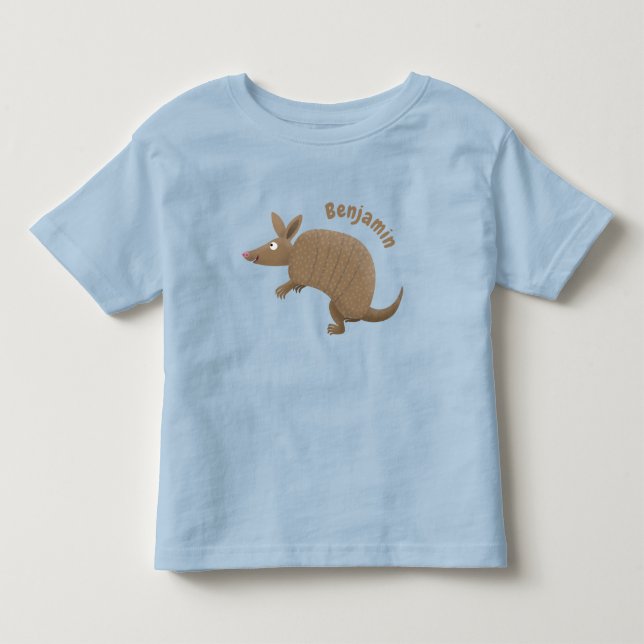 T-shirt Pour Les Tous Petits Drôle armadillo joyeux dessin animé (Devant)