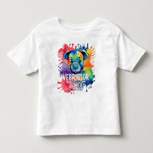 T-shirt Pour Les Tous Petits Drôle chien coloré aquarelle