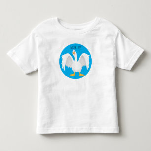 T-shirt Pour Les Tous Petits Drôle curieuse dessin animé d'oie domestique
