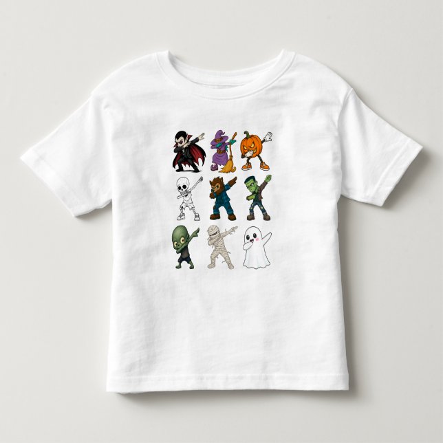 T-shirt Pour Les Tous Petits Drôle Halloween caractères Dabbing (Devant)