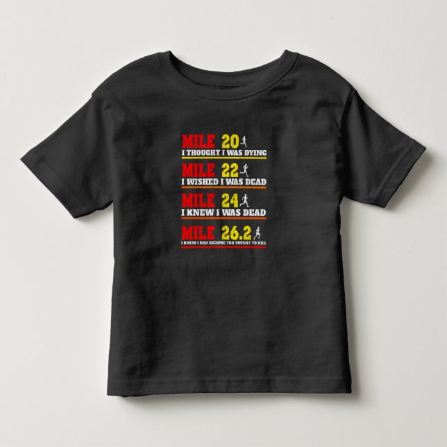 T-shirt Pour Les Tous Petits Drôle Marathoner Runner pense à la plaisanterie (Devant)