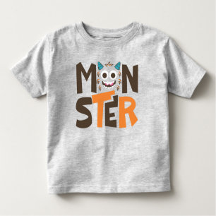 T-shirt Pour Les Tous Petits Drôle Monster Typographie du visage Tee