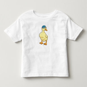 T-shirt Pour Les Tous Petits Duck at Swimming with Swimming goggles