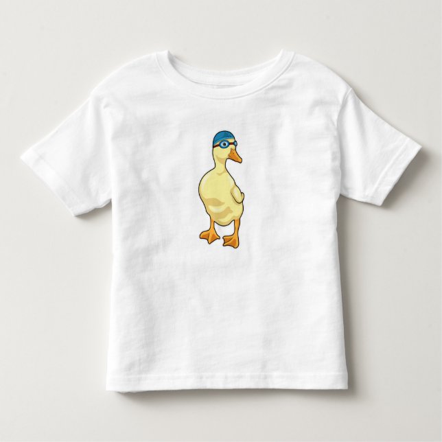 T-shirt Pour Les Tous Petits Duck at Swimming with Swimming goggles (Devant)