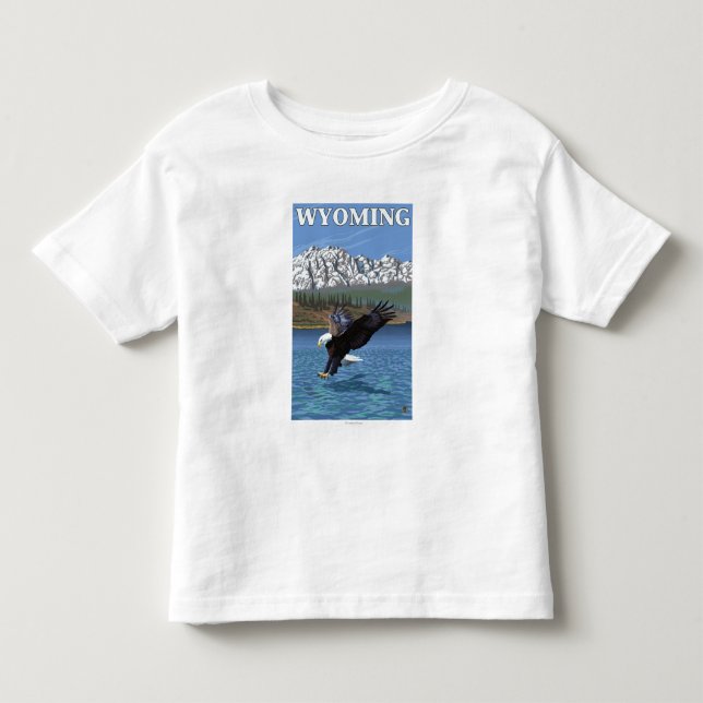 T-shirt Pour Les Tous Petits Eagle chauve plongeant - le Wyoming (Devant)
