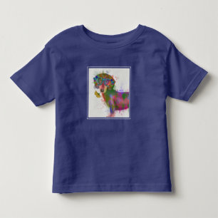 T-shirt Pour Les Tous Petits Éclaboussure de teckel et d'arc-en-ciel en verre