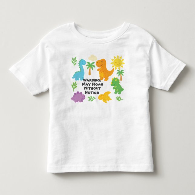 T-shirt Pour Les Tous Petits Editable Crayon Style – Dinosaur Roarsome (Devant)