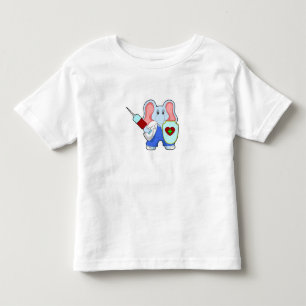 T-shirt Pour Les Tous Petits Eléphant à la vaccination avec seringue