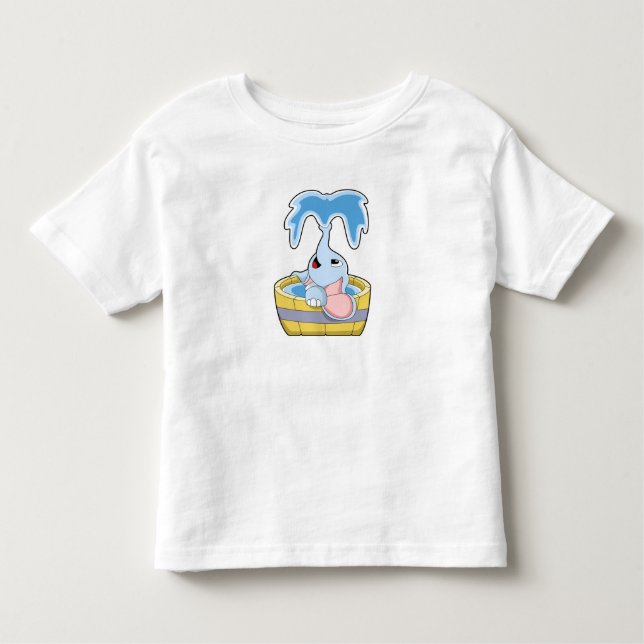 T-shirt Pour Les Tous Petits Eléphant avec baignoire remplie d'eau (Devant)