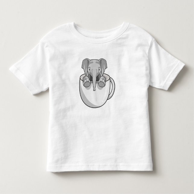 T-shirt Pour Les Tous Petits Elephant avec la coupe (Devant)