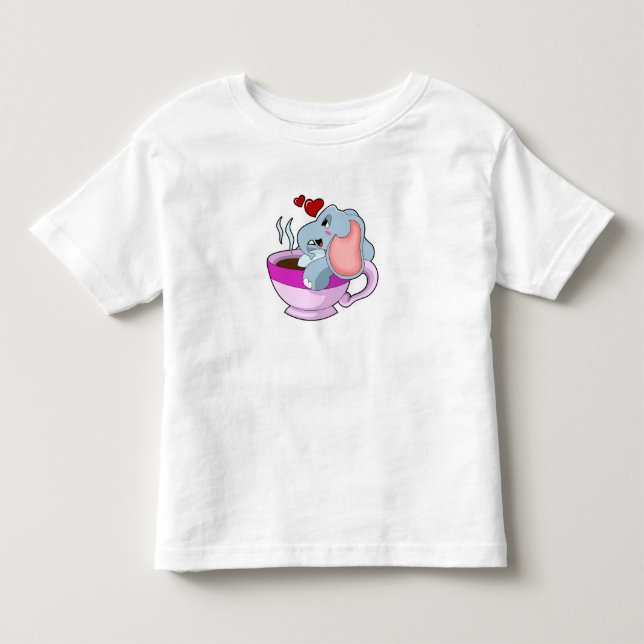 T-shirt Pour Les Tous Petits Elephant avec la coupe du café (Devant)