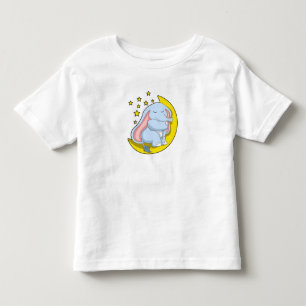 T-shirt Pour Les Tous Petits Eléphant avec lune et étoiles
