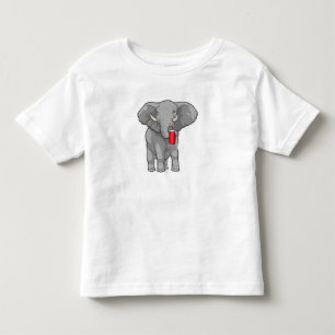 T-shirt Pour Les Tous Petits Eléphant Boire de la tasse