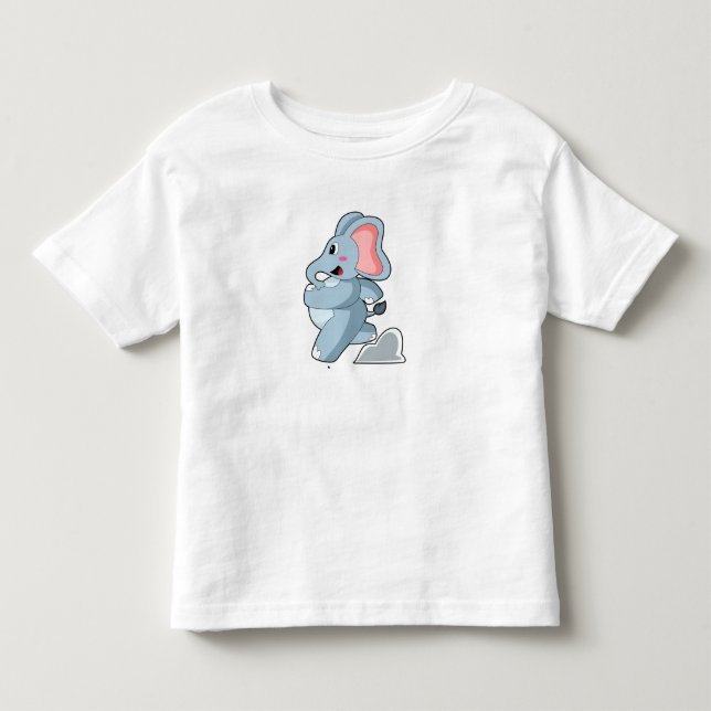 T-shirt Pour Les Tous Petits Eléphant coureur (Devant)