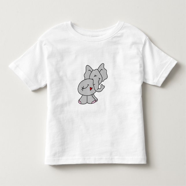 T-shirt Pour Les Tous Petits Éléphant gris mignon (Devant)
