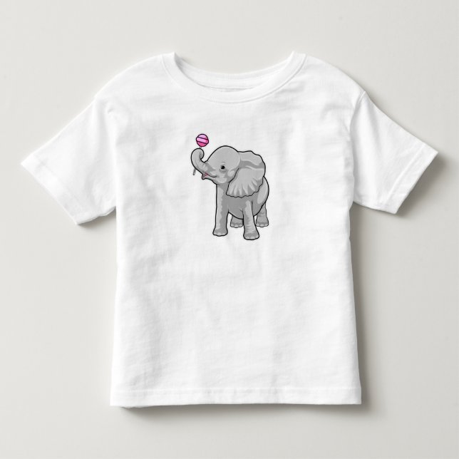T-shirt Pour Les Tous Petits Eléphant Lollipop (Devant)