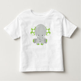 T-shirt Pour Les Tous Petits Eléphant mignon, petit éléphant - gris vert