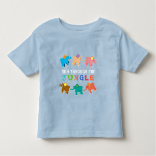 T-shirt Pour Les Tous Petits Eléphants de la Jungle mignonne
