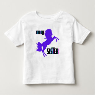 T-shirt Pour Les Tous Petits Élevage de pony pourpre de soeur moyenne
