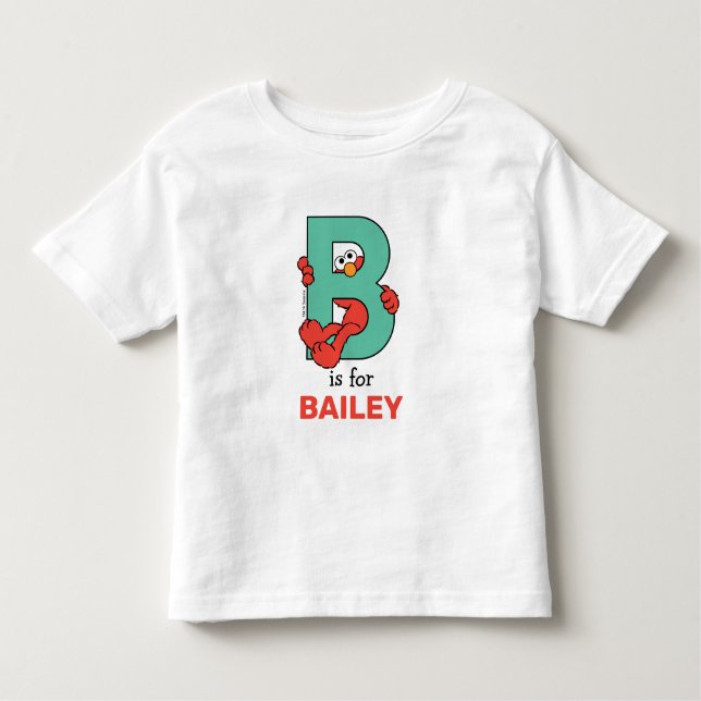 T-shirt Pour Les Tous Petits Elmo Alphabet | B TURQUOISE (Devant)
